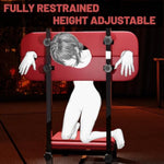 Bdsm Sex Stool With Sex Bondage Handcuffs, Ankle Cuffs And Neck Cuffs, Height-Adjustable Sex Bondage Furniture For Couples Or Multiple People, Adult Sex Chair For Toning Or Taming