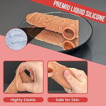 Penis Sleeve Extender Cock Sleeve Extension Sheath Silicone Penis Ring with Ball Stretcher Enlarge Thicken Reusable Realistic Condom Enlarger Male Sex Toy for Men Couples (Clasick)