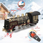 Juqu Christmas Train Set For Kids Ages 3-12 – Remote Control Steam Model Toy Train Gift With Smoke, Lights, Whistle & Tracks, Battery Operated Train Set For Christmas Tree Display And Holiday Play