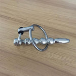 Stainless Steel Urethral Dilator Metal Multi Beads Stimulation Male Masturbation Urethral Rod With Penis Ring