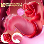 2-In-1 Tongue Vibrator Adult Sex Toys For Women, Swing Vibrators Dildo Vaginal Sex Toys With 10 Licking Clitoral & 10 Vibration Modes, G-Spot Clit Stimulator Pleasure For Female Couples Games