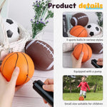 3-Pack Sports Balls, 5-Inch Soccer Ball, Basketball & 7 Inches Footballs For Toddlers Adult, Party Favors For Kids Christmas Stocking Stuffers, Xmas Gifts Goodie Bag Fillers, With Air Pump
