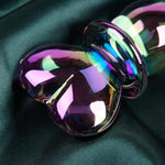 7 Inch Colored Glass Dildo Crystal Anal Plug, Fantasy Anal Bead Dildo Penis For G Spot Or P-Spot Stimulation, Heart Shaped Crystal Anal Butt Plug Massager Adult Sex Toy For Men And Women Couples