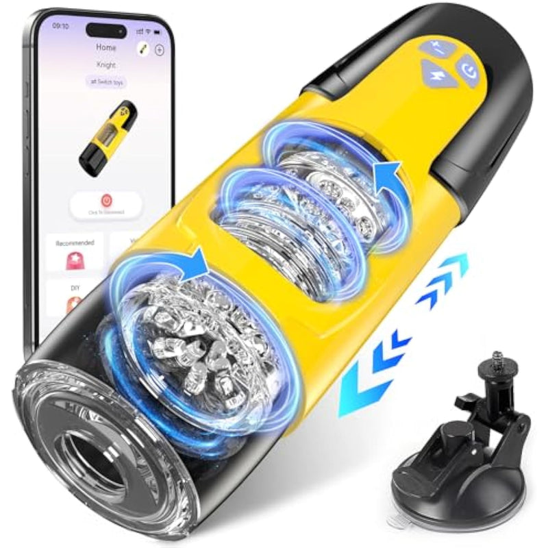 Sex Toys For Men Male Masturbator - Automatic Masturbators Cup With 7 Thrusting &Rotating Modes For Penis Stimulation, Electric Pocket Pussy Stroker, Adult Sex Toy With Suction Base