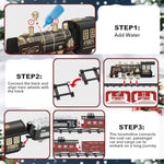 Juqu Christmas Train Set For Kids Ages 3-12 – Remote Control Steam Model Toy Train Gift With Smoke, Lights, Whistle & Tracks, Battery Operated Train Set For Christmas Tree Display And Holiday Play