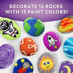 Glow-in-the-Dark Rock Painting Kit with 15 Rocks, Paints, Decals & Googly Eyes