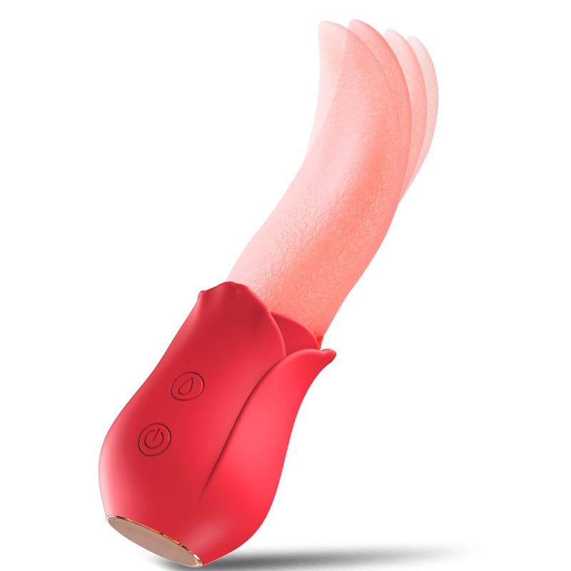 Rose Vibrators, Rose Sex Stimulator For Women, Clitoral G Spot Tongue Licking Vibrator Nipples Massager Vaginal Anal Breast Sex Toys For Female Masturbation & Couples Foreplay