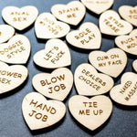 20 Pcs Funny Tokens,Heart-Shaped Date Night Activity Tokens Wooden Couple Activity Tokens,Romantic Valentines Bedroom Games Gift For Couples