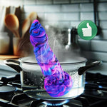 8 Inch Silicone Thick Monster Dragon Dildo With Strong Suction Cup, Realistic Alien Large Penis Dildo For Vaginal Anal Use, Textured Purple Blue Fantasy G-Spot Dildos Adult Sex Toy For Women Couples