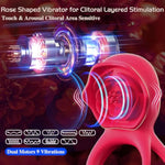 Vibrating Cock Ring With Rose Clitoral Stimulator Testicle Massager, Pleasure Penis Ring Vibrator Couples Adult Sex Toys For Men Women, 9 Vibrations Male Couple Sex Toy For Men Sex