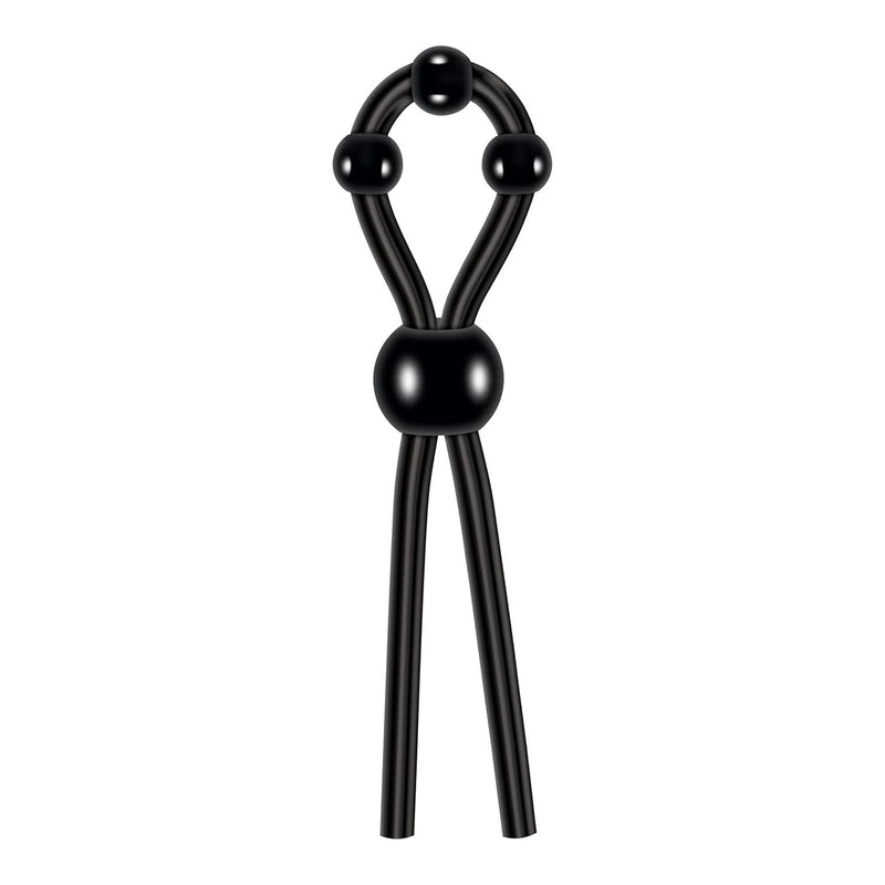 Zero Tolerance Ultimate Adjustable Silicone Lasso Cock Ring With Pleasure Beads, Black