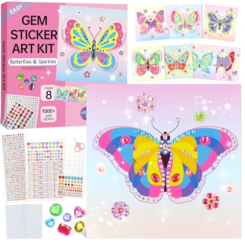Gem Art Sticker Kit for Kids Ages 4-12, Diamond Art Sticker Crafts