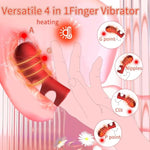 Female Finger Vibrator,Adult Sex Toys Nipple Clitoris Stimulator,Sex Toy With 10 Vibration Modes And Heat Function Clitoris G-Spot Nipple,Strong Vibration Mini Women Pleasure Vibrator