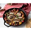 10.25 Inch Cast Iron Pre-Seasoned Skillet – Signature Teardrop Handle - Use in the Oven, on the Stove, on the Grill, or Over a Campfire, Black