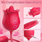 Dildo Vibrator Rose Sex Toys - 3-In-1 Thrusting Vibrators For Women Adult Sex Toys With 9 Licking & Vibrating & Thrusting Modes For Clit Nipple Anal Vibrater For Couples Men Female