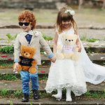 2 Pieces Wedding 10 Inch Bear Stuffed Animal Will You Be My Flower Girl Ring Proposal Gifts From Bride Groom With Clothing For Wedding Proposal Anniversary Party(Flower Girl, Ring)