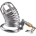 Male Cock Cage Chastity Device With 3 Sizes Of Rings,Key And Lock Included?Locked Cage Sex Toy,?Silver?