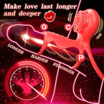 Vibrating Cock Ring Adult Sex Toys For Men - 10 Vibration Modes Rose Tongue Sex Toy Vibrator Penis Sleeve Cock Ring Male Couples Sex Toys For Men, Soft Silicone Penis Ring Cock Sleeve