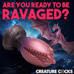 Dragon Hatch Silicone Egg For Men, Women, & Couples. Squishy, Thick And Textured Fantasy X-Large Egg Plug. Harness Compatible, Wide Base. 1 Piece. Purple.