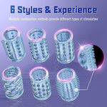 Elastic 6-Piece Cock Sleeve Set with Textured Reusable Penis Sleeves