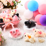 24 Pcs Operation Christmas Mini Pig Plush Bulk 4 Inch Pig Stuffed Animals Keychains Toys Piggy Birthday Party Favors Backpack Charm For Kids Holiday Christmas(Lying)