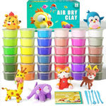 36 Color Air Dry Clay Kit for Kids with 5 Sculpting Tools, Soft Modeling Clay
