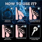 Male Cock Cage Chastity Device For Men, With 3 Sizes Rings And Invisible Lock Male Chastity Cage Device Adult Sex Toy Bondage Gear Lightweight Adult Sex