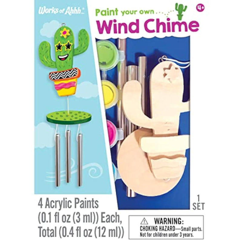 Mini Cactus Wind Chime Craft Set for Family Fun - Build and Paint Kit