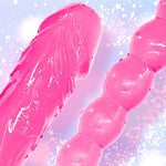 Double Ended Dildo 18.89 Inch Dong Anal Beads With Veins And Glans For Anal Vagina Stimulation Double Side Penis Cock Massager Sex Toy For Lesbian Men Women Pink