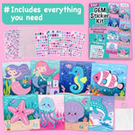 Mermaid Gem Sticker Kit for Kids - 800 Stickers, 8 Underwater Themes