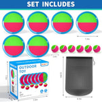 Toss And Catch Ball Game Outdoor Toys For Kids, Outdoor Outside Games Toys For Kids Ages 3 4 5 6 7 8 9 10, Yard Backyard Games Beach Outside (6 Paddle 6 Balls)