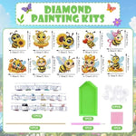10 Pcs Bees Diamond Painting Kits for Garden Decor, Adult Crafts, Flag Stakes Diamond Art Kits