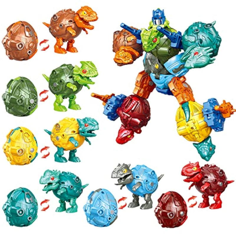 6 In 1 Stem Dinosaur Robots Transformed Toys Set,Toddler Toys For Kids Boys Ages 6 7 8 9 10+,Dinosaur Toys Christmas Birthday Gifts