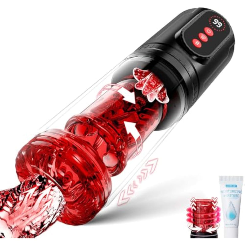 Male Masturbator Male Sex Toys - Sex Toys For Men Penis Pump With 9 Sucking & Thrusting & Rotating & Licking, Mens Sex Toys - Pumps & Enlargers Lcd Adult Toys Pocket Pussy Sex Machine Stroker