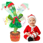 Christmas Cactus Toys For Kids,Dancing Talking Cactus Baby Toys 0-6-12 Months,Dancing Cactus Mimicking Toy Repeats What You Say,Christmas Birthday Gifts Party Favors For Grandkids