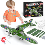 Stem Building Toys Model Airplane Kits For Boys 8-12,Airplane Model Scale 1:32 Metal Building Kit,Erector Sets Model Planes For Kids 8-12,Best Airplane Gifts For Hurricane Fighter Fans