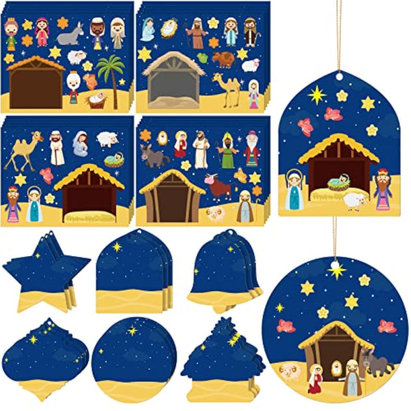 18-Piece Nativity Sticker Set for DIY Christmas Crafts