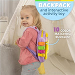 Blossom Butterfly Toddler Backpack With Buckles And Toddler Learning Activities And Sensory Toys For Toddlers 1-3, Travel Essentials & Road Trip Activities For Fine Motor Skill Development