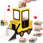 Valentine's Construction Vehicle Mailbox Kit with 33 Excavator Cards for Kids