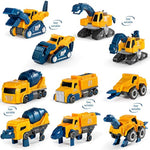 Toddler Robot Construction Vehicles Set – 5Pcs Transforming Robots For Kids - Magnetic Toys With Sturdy Connectors – Easy Diy Assembly Function – 5-In-1 Educational Stem Toys