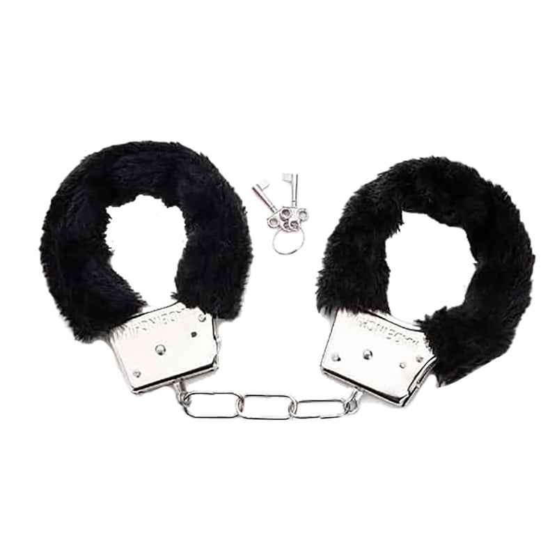 Plush Handcuffs With Keys Adult Sex Toys Detachable Wrist Ankle Cuffs Sex Bondage Restraints Bdsm Kit Cosplay Police Handcuffs For Couples Women Men Sm Game Slave Fetish Beginner (Black)