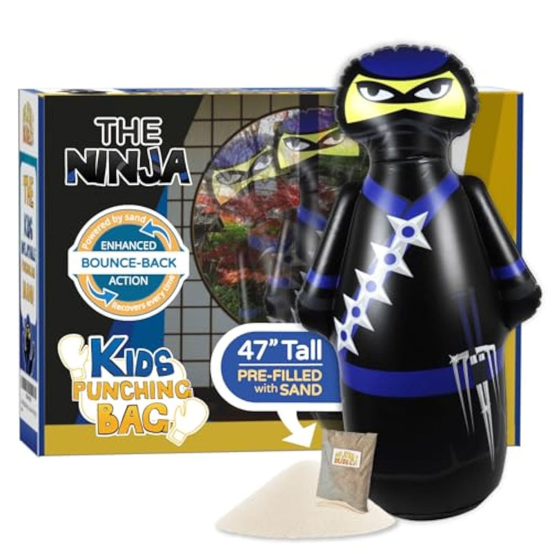 Ninja Toy 47 Inches -Kids Punching Bag | Already Filled With Sand| Bop Bag | Inflatable Bopper | Boxing | Ninja Birthday Party | Party Decorations | Punching Bag For Kids- (Nobi)