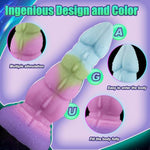 8.5" Fantasy Dragon Dildo Thick Monster Knot Dildo, Silicone Knotted Horse Dildos With Suction Cup, Large Anal Strecher For Woman And Man, Rainbow Sex Toy