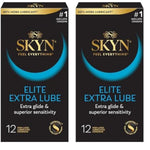 Elite Extra Lube – Ultra-Thin, Lubricated Latex-Free Condoms – Ultra-Silky Lubrication For Maximum Comfort?, 12 Count (Pack Of 2)
