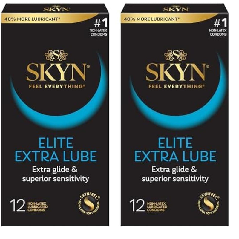 Elite Extra Lube – Ultra-Thin, Lubricated Latex-Free Condoms – Ultra-Silky Lubrication For Maximum Comfort?, 12 Count (Pack Of 2)