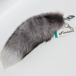 Versatile Tail Stainless Steel Fox Tail: Sensual Anal Plug & Stylish Keychain (Small Plug, Blue)