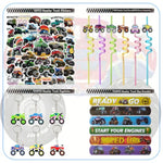 Monster Truck Party Favors and Decorations, 110-Piece Set
