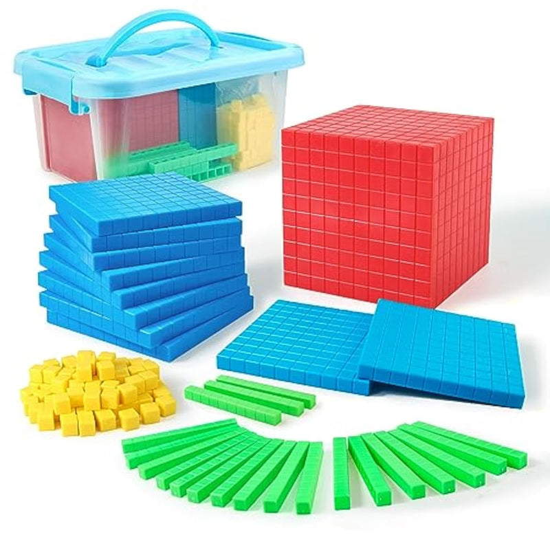 Plastic Base Ten Blocks Set,Maths Manipulatives For 2Nd Grade Classrooms.Pl