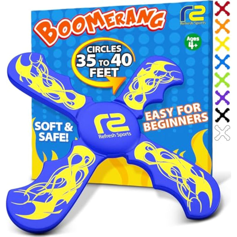 Fun Boomerang for Kids - Soft and Easy to Use Outdoor Toy for Boys and Girls Aged 6 to 12 Years Old