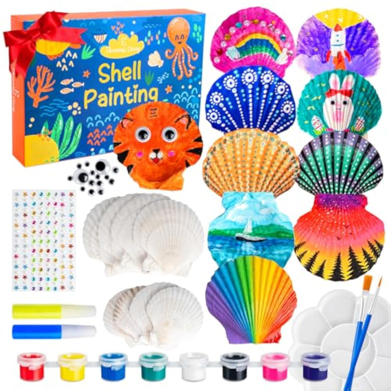 Kids Sea Shell Painting Kit with Glow in the Dark Painting Fun